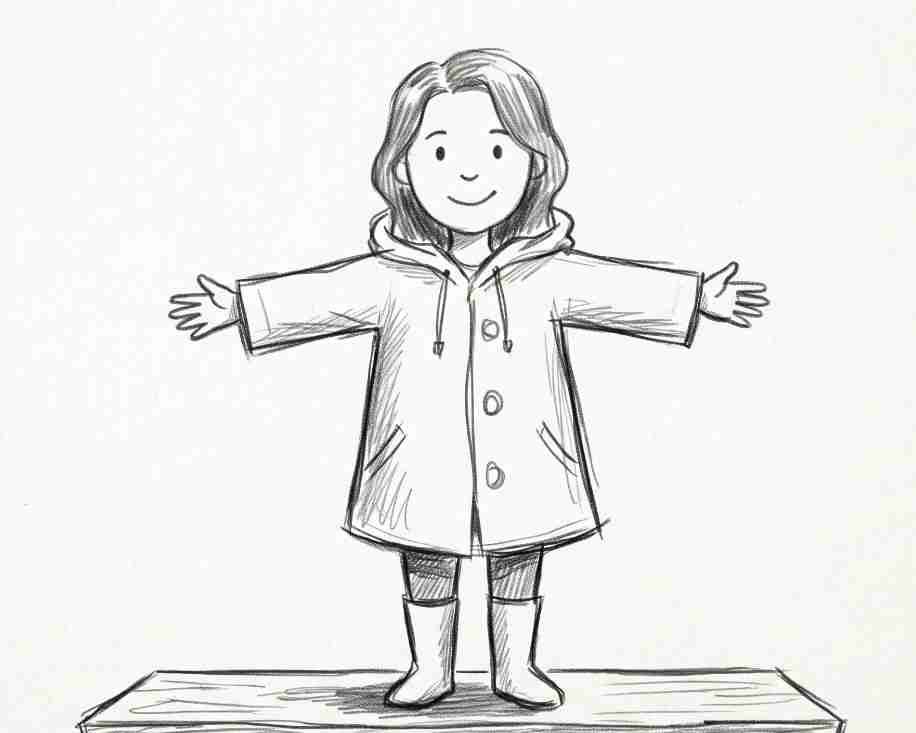 Personagem com Capa de Chuva